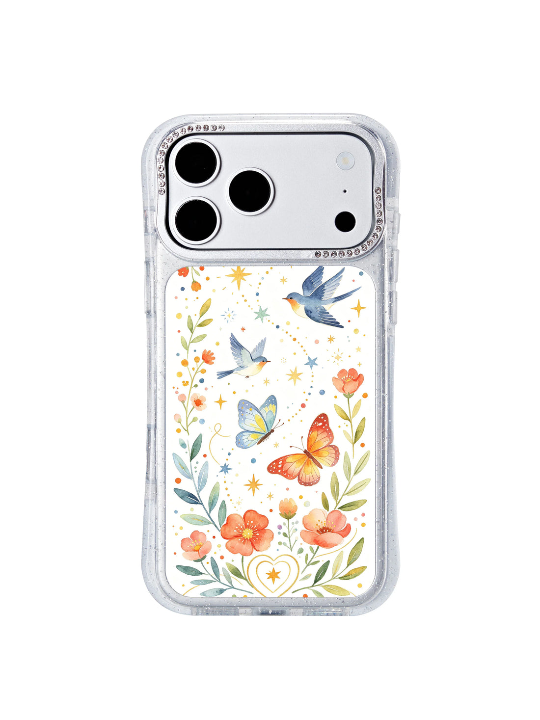 Glitter iPhone 17 Pro Case - Star Dot Butterfly Dreamy Garden PhoneCasing for iPhone 17 Pro case