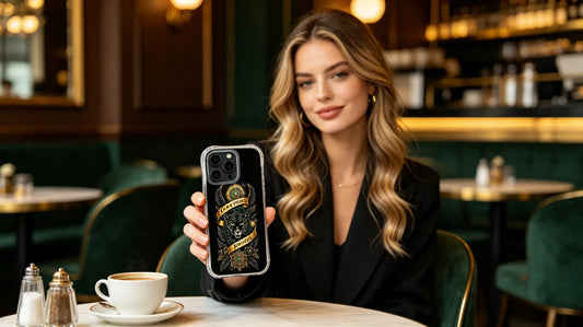 Composed Majesty: The Obsidian Jaguar iPhone 15 Plus Case by Austin Rex