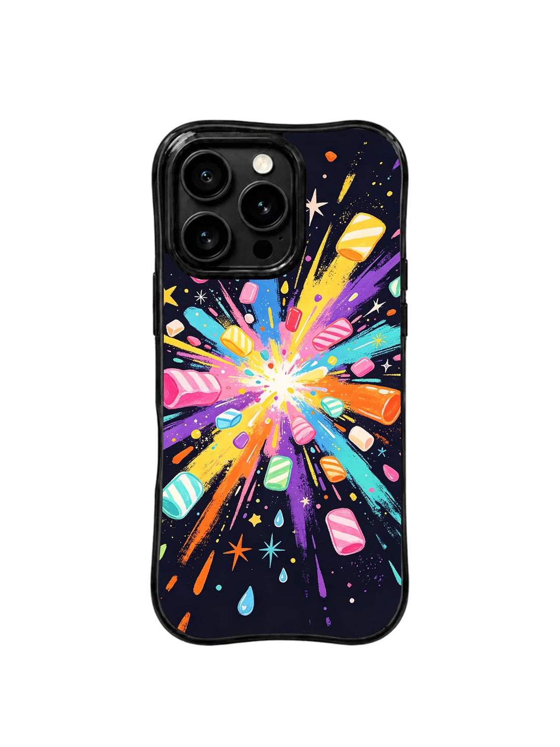 Candy Meteor cute art iPhone 15 Pro case front view