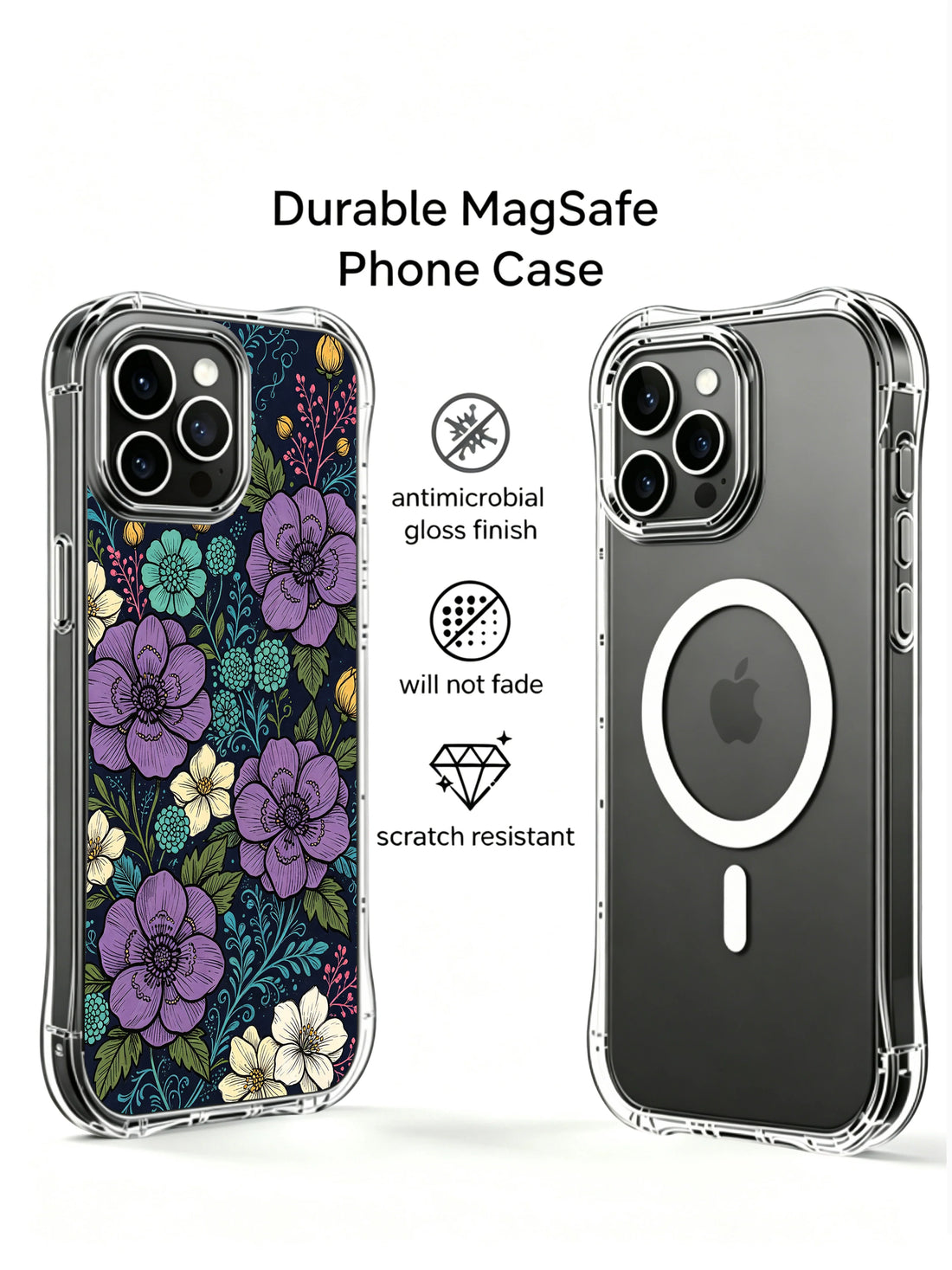 Midnight garden iPhone 13 Pro Max Case with celestial floral house design
