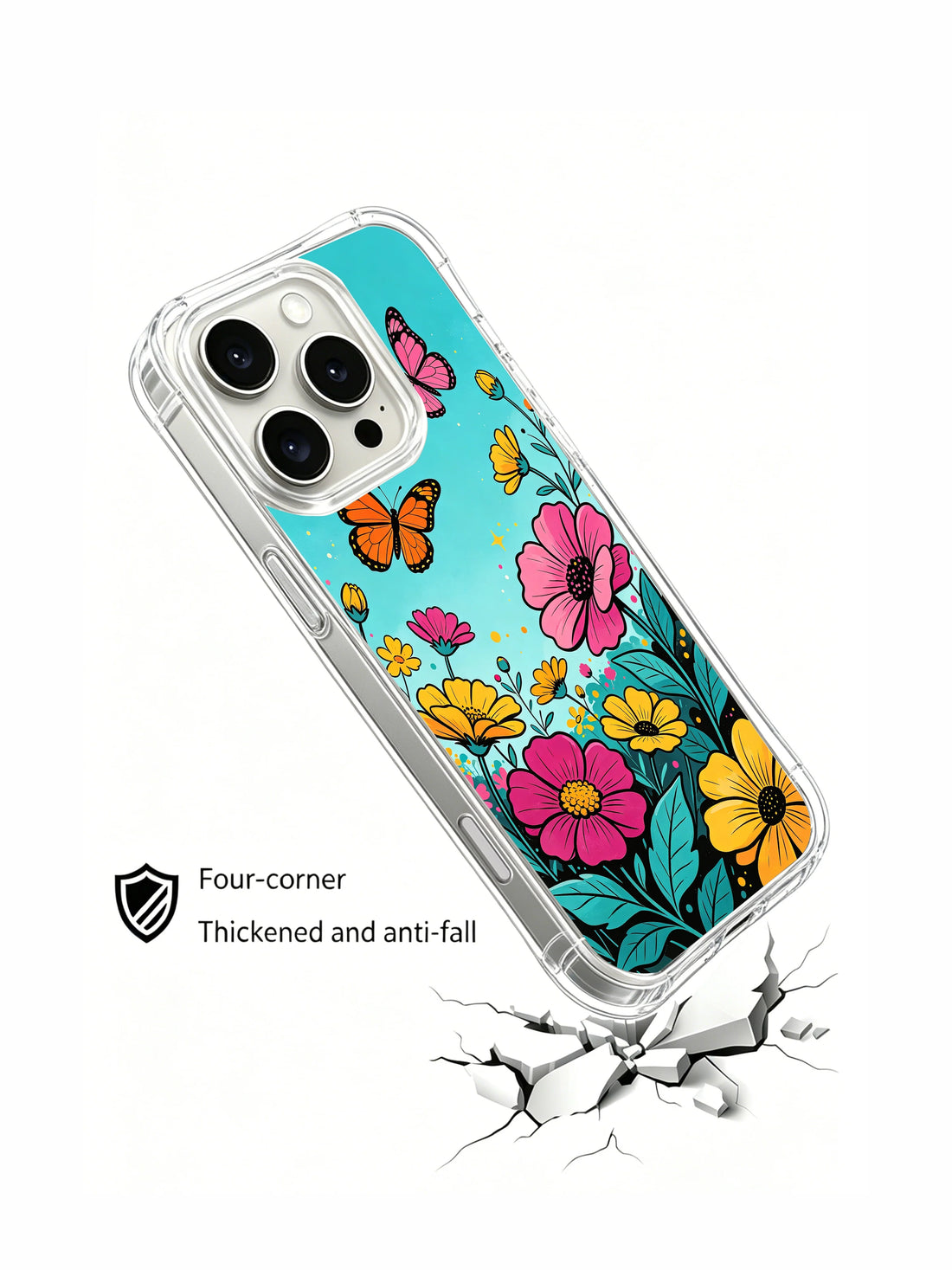 Aesthetic butterfly iPhone 16 Pro Max Case with airy floral details