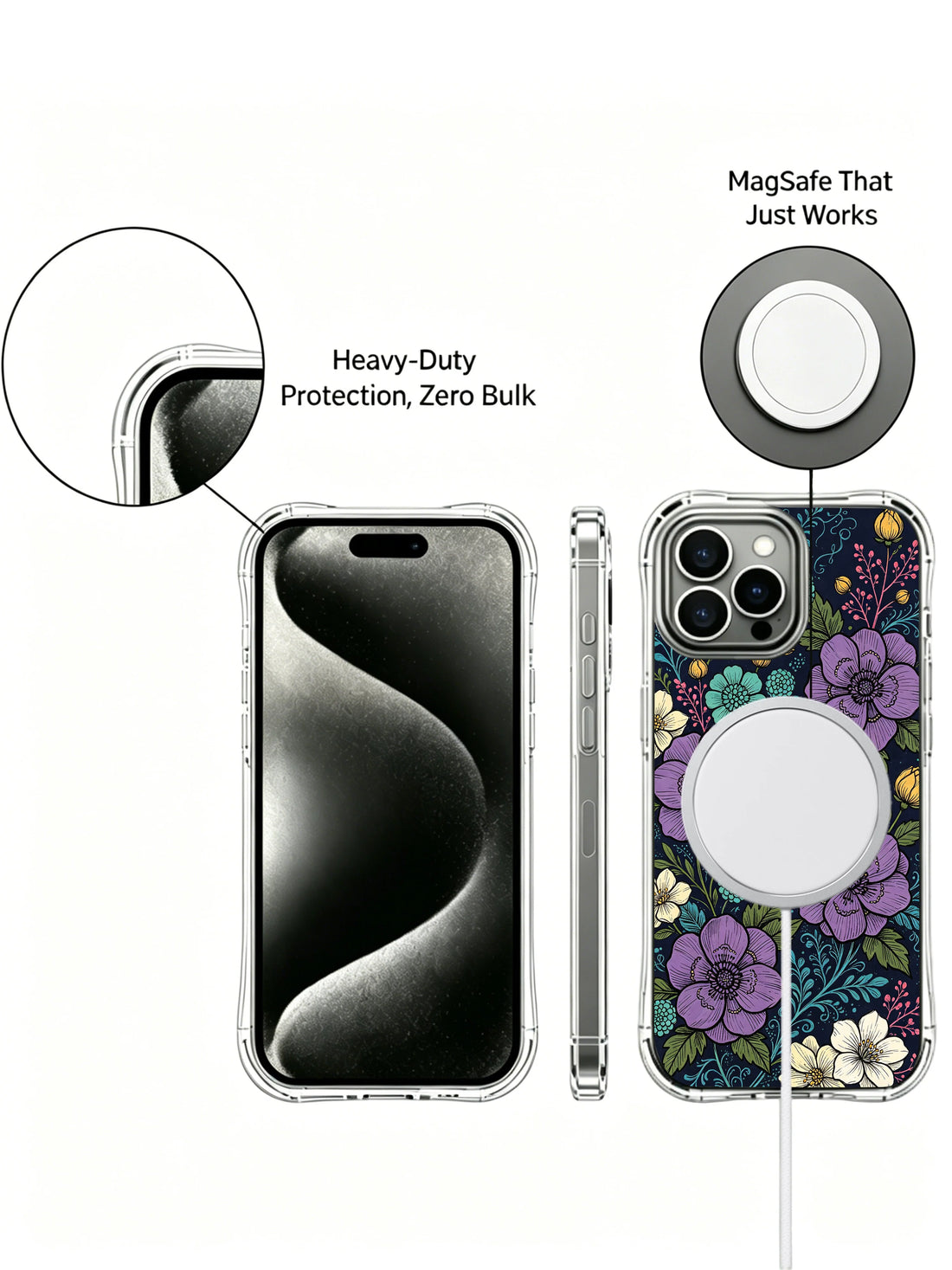 Night floral house iPhone 13 Pro Max Case with dark garden color