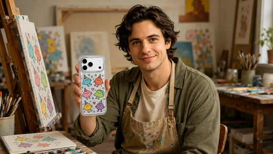 Milo Popkins iPhone 17 Pro Max case with colorful original artwork for gift her, blog cover image