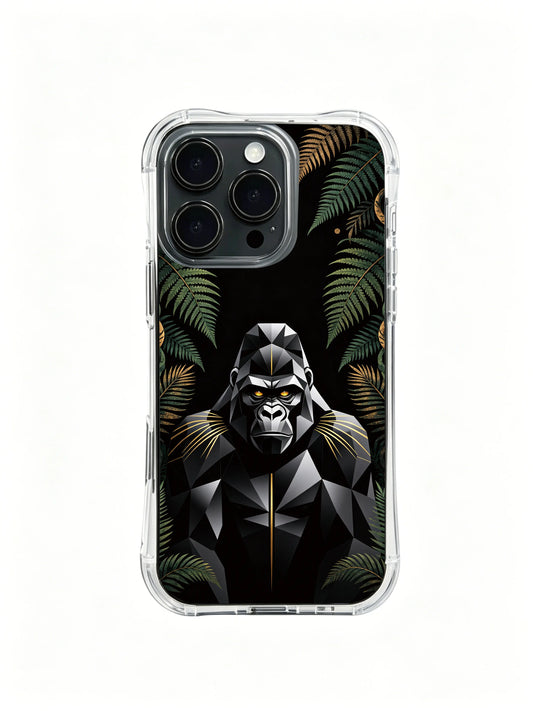 Geometric Silverback iPhone 14 Plus Case With Gold Detail by PhoneCasing