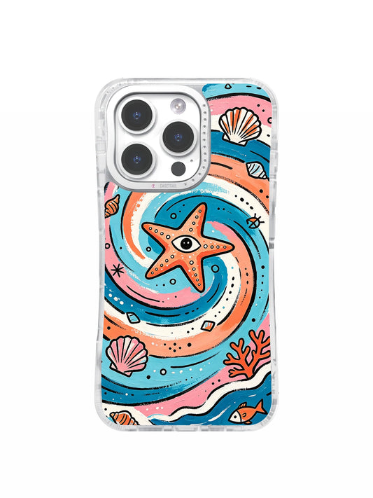 Ocean of Hidden Feelings starfish art iPhone 15 Pro Max case front view