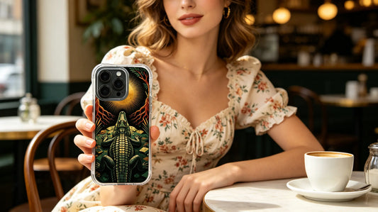The Eclipse Caiman: Where Primal Totem Meets Modern Tech in a PhoneCasing iPhone 14 Pro Max Case