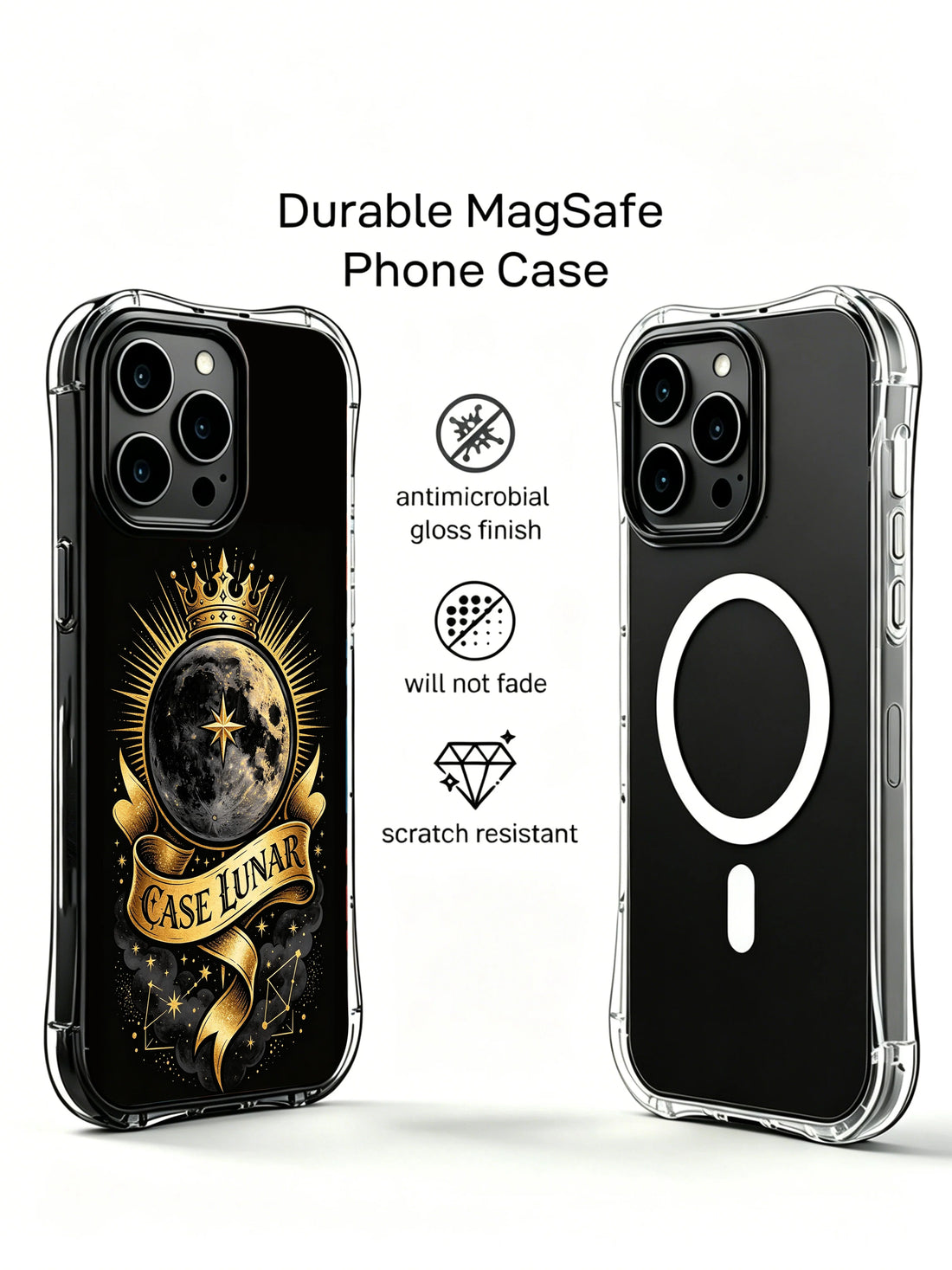 Desert Moon iPhone 14 Case with Black Sky Art
