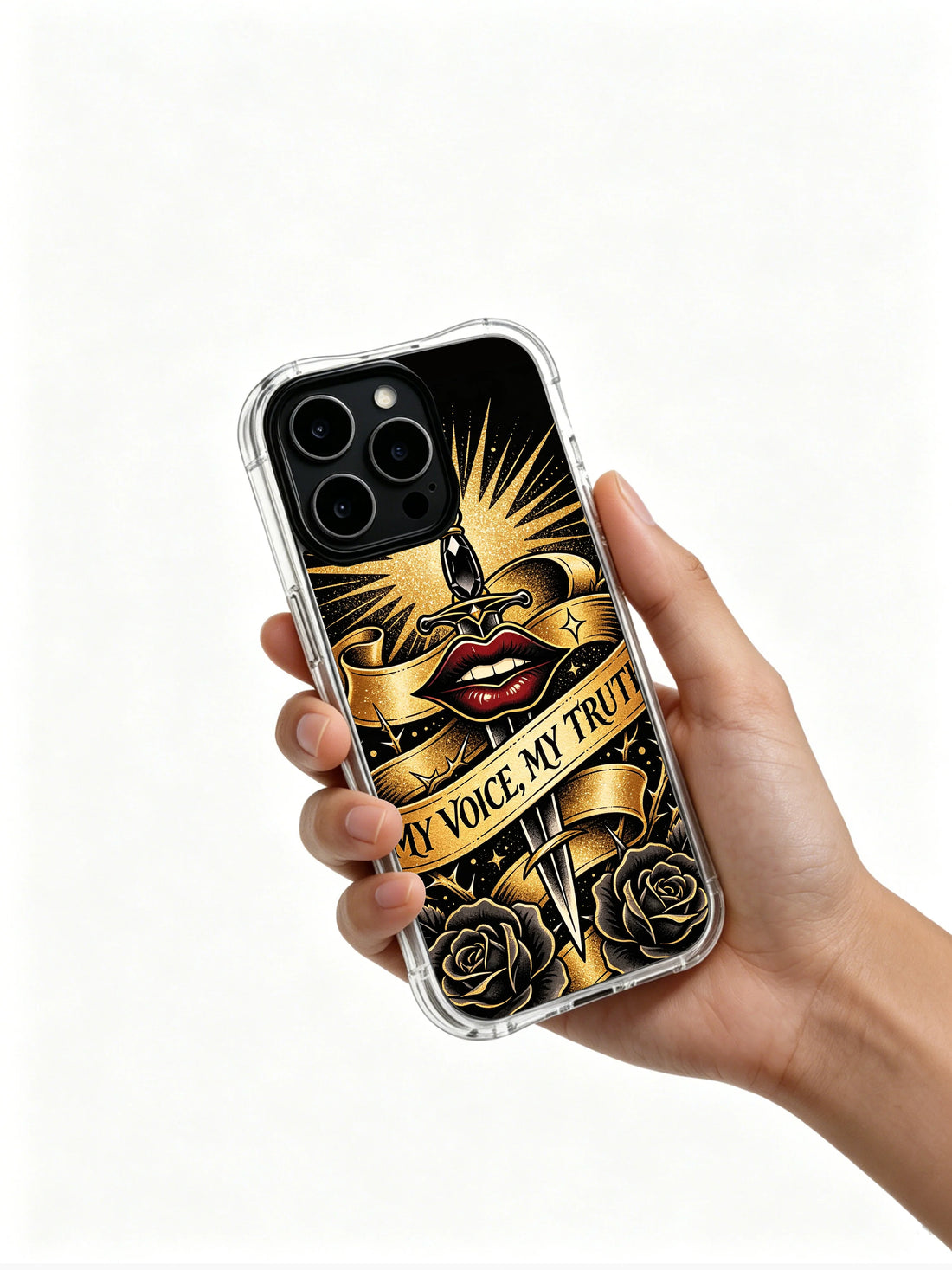 Aesthetic iPhone 14 Case with dark crimson florals