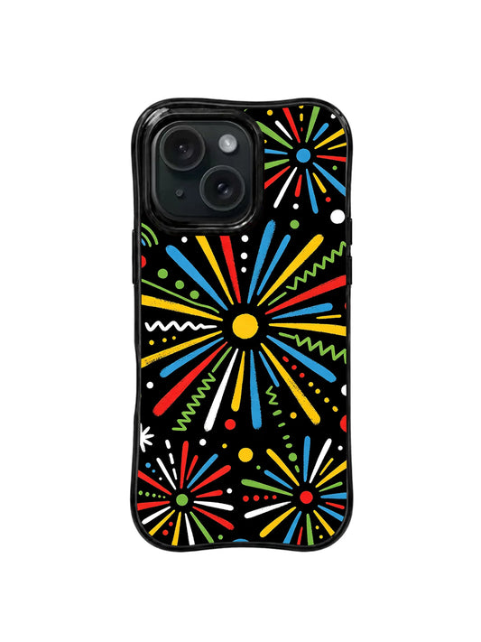 Candy Motion colorful abstract iPhone 15 Pro case front view