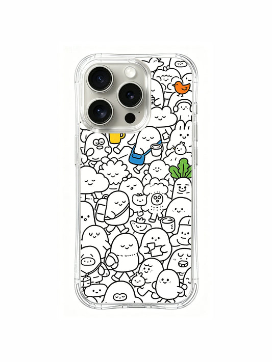 Cartoon iPhone 15 Pro Case - Morning Rush Doodle Art PhoneCasing for iPhone 15 Pro case