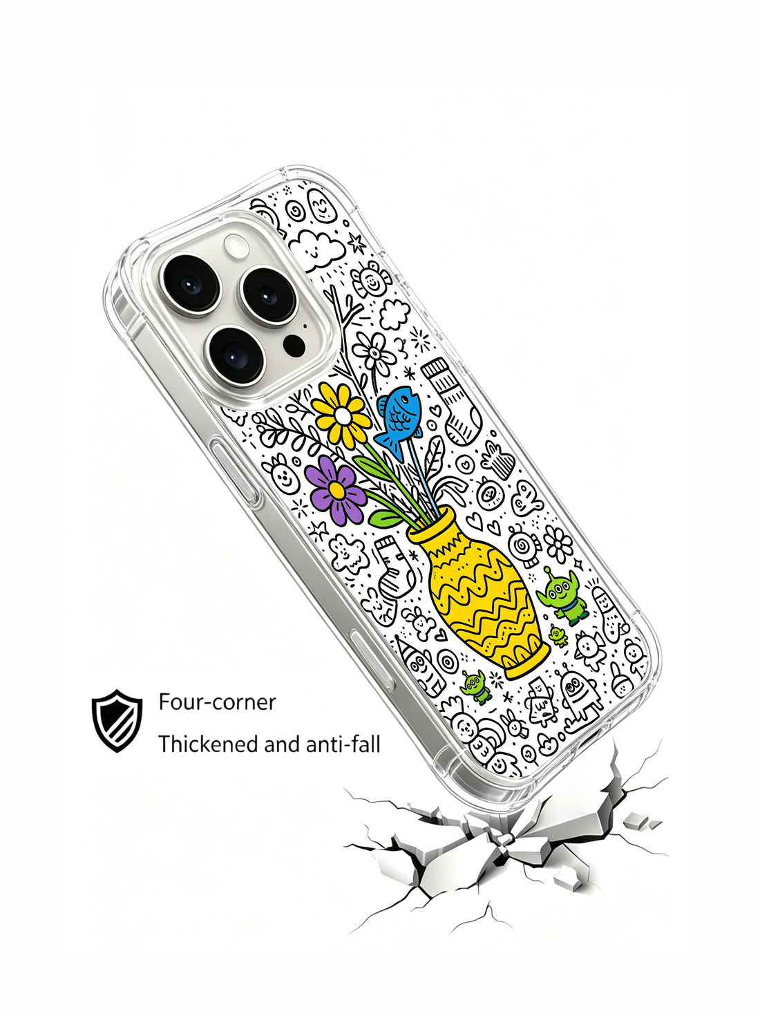 Joy iPhone 15 Pro Case with whimsical vase art