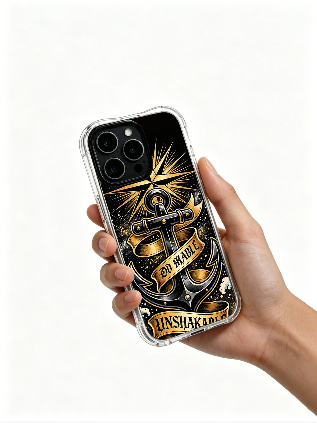 Aesthetic iPhone 14 Case with geometric anchor wave art
