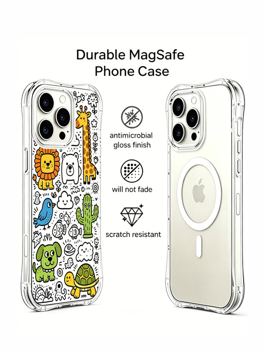 Unique iPhone 15 Pro Case gift with monster zoo art