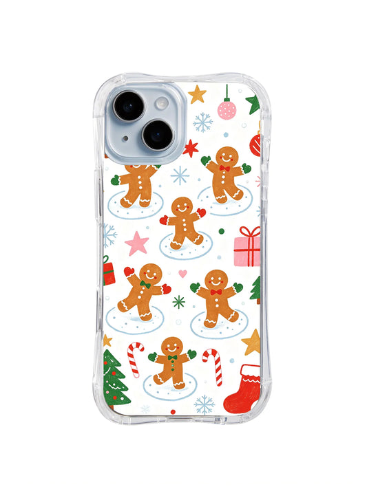 Little Gingerbread Celebration iPhone 13 case with cute Christmas art