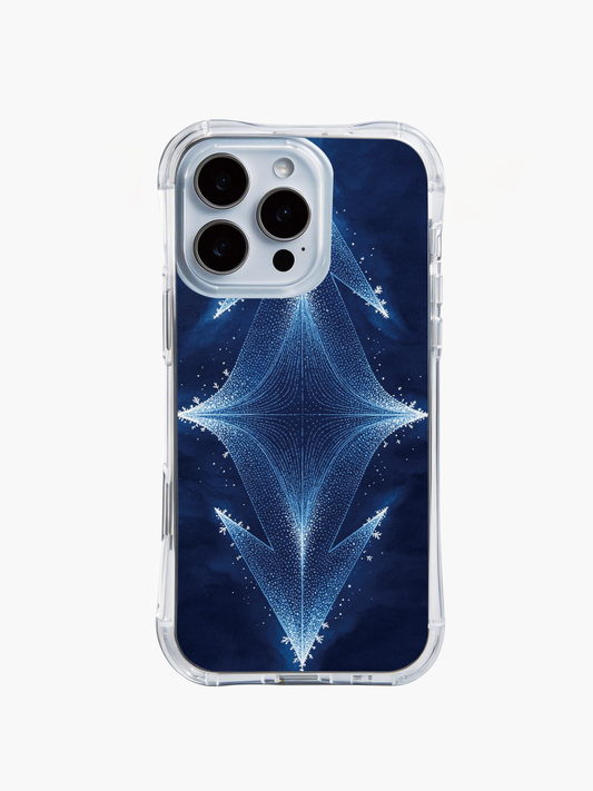 Geometric iPhone 14 Pro Max Case - Cool Blue Navajo Snowflake PhoneCasing for iPhone 14 Pro Max case