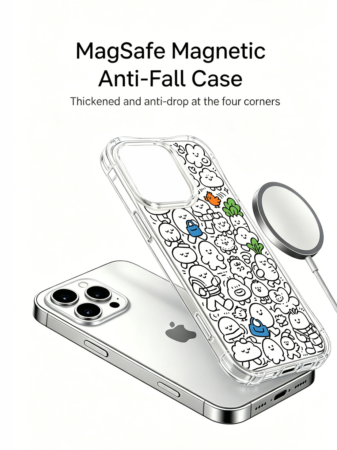 Cute iPhone 15 Pro Case With Doodle Art by PhoneCasing