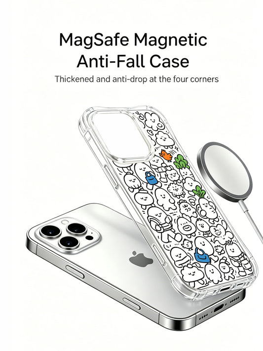 Cute iPhone 15 Pro Case With Doodle Art by PhoneCasing