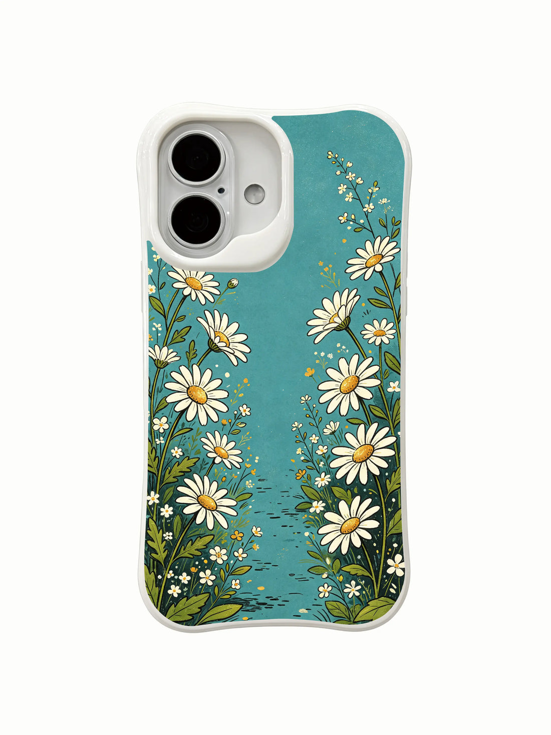 Teal flower trail cottagecore iPhone 16 Plus Case by PhoneCasing