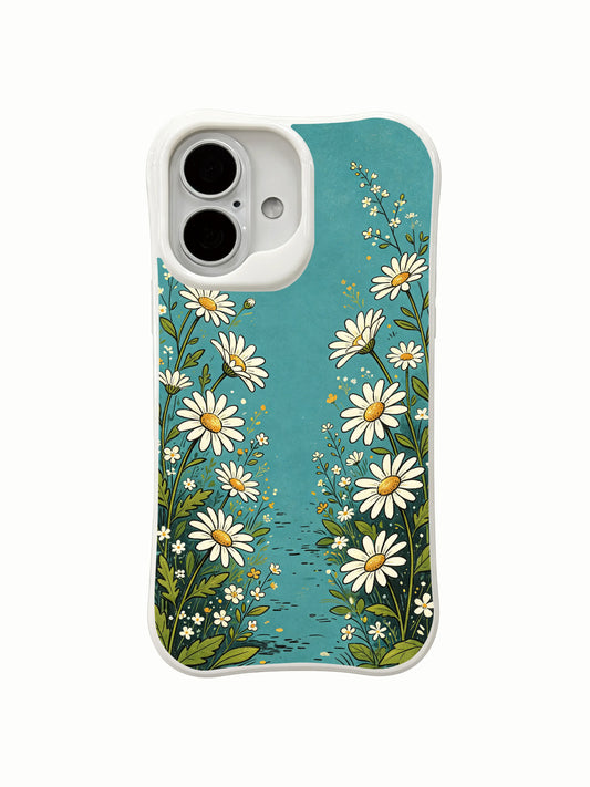 Teal flower trail cottagecore iPhone 16 Plus Case by PhoneCasing