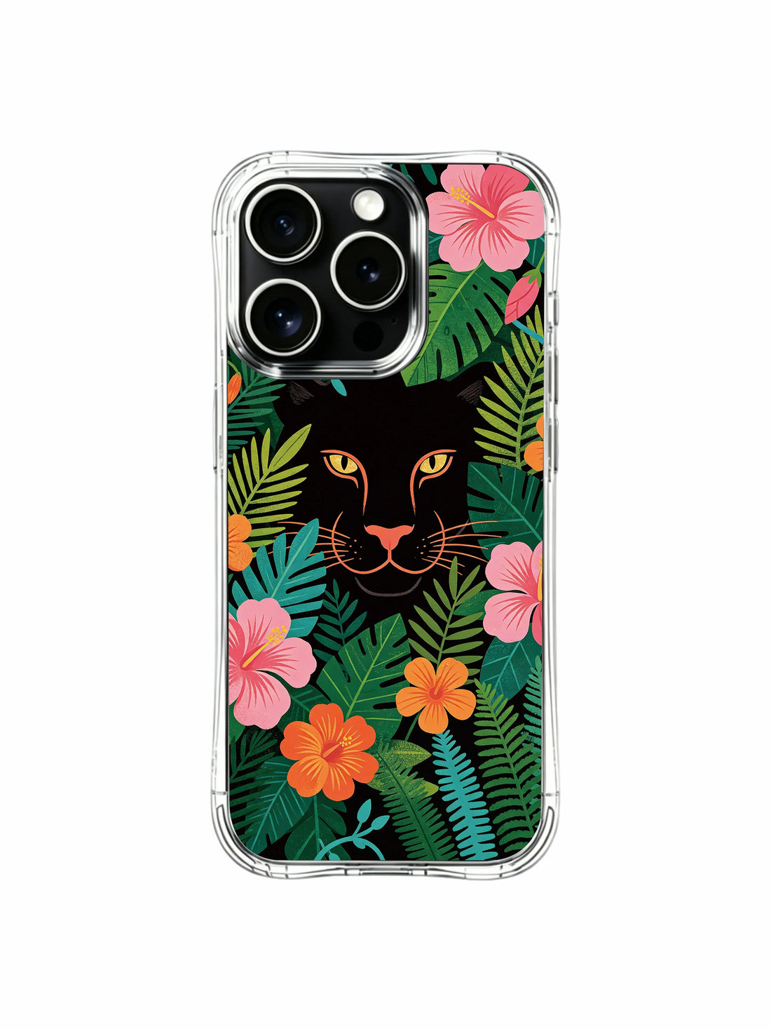 Artistic iPhone 13 Pro Case With Dark Floral Panther Art by PhoneCasing