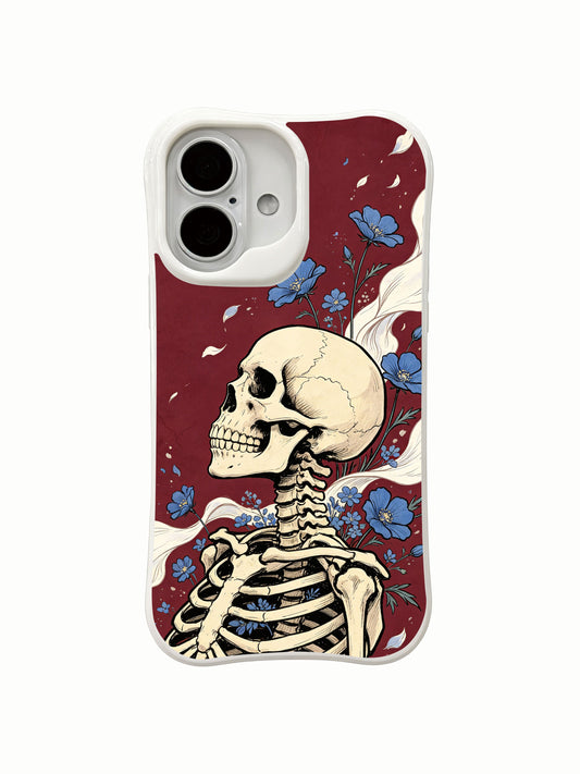 Dark floral iPhone 16 Case with ocean breeze skeleton botanical art