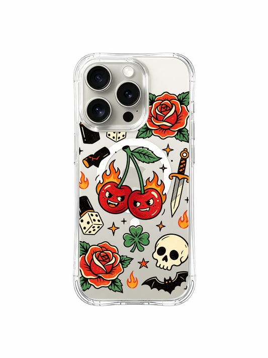 Clear MagSafe iPhone 15 Pro Case - Club Sweet Bad Girl Old PhoneCasing for iPhone 15 Pro case