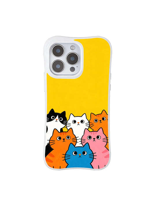 Bright Yellow Cat Art iPhone 16 Pro Max Case With Lineup