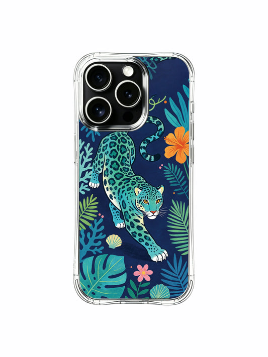 Clear MagSafe iPhone 13 Pro Case - Ocean Breeze Teal Blue Jaguar PhoneCasing for iPhone 13 Pro case
