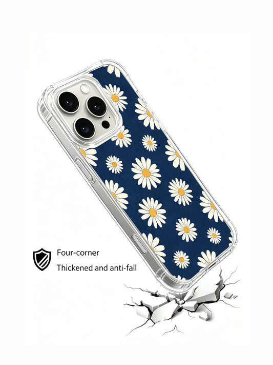 Calm lake daisies iPhone 16 Pro Max Case with indigo floral style