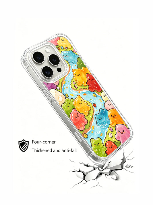 Cartoon gummy animal iPhone 16 Pro Case with sweet kawaii style