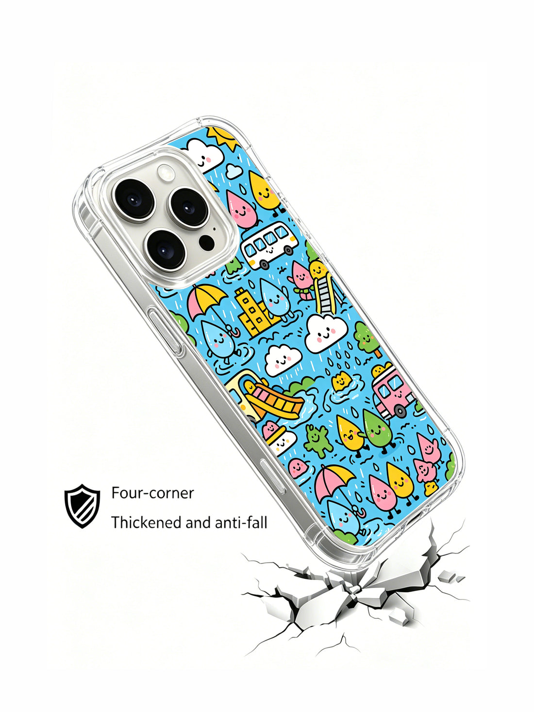 Unique iPhone 16 Pro Case Gift with Rainy Day Art
