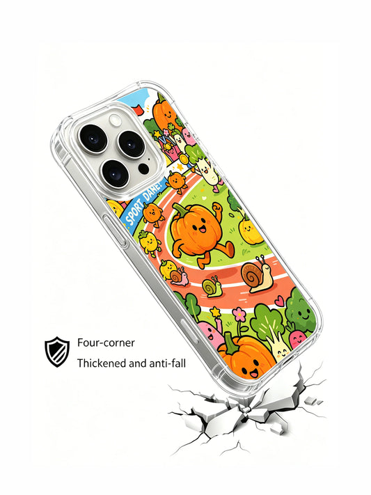 Cute iPhone 16 Pro Case with pumpkin games artwork