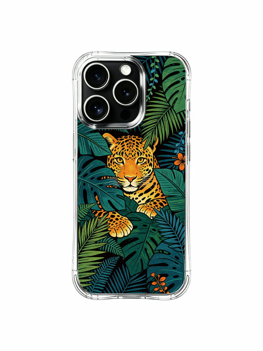 Clear iPhone 13 Pro Case - Peeking Hidden Jungle Leopard Tropical PhoneCasing for iPhone 13 Pro case