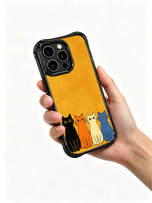 Confidence iPhone 16 Pro Max Case with cat showtime art and golden color