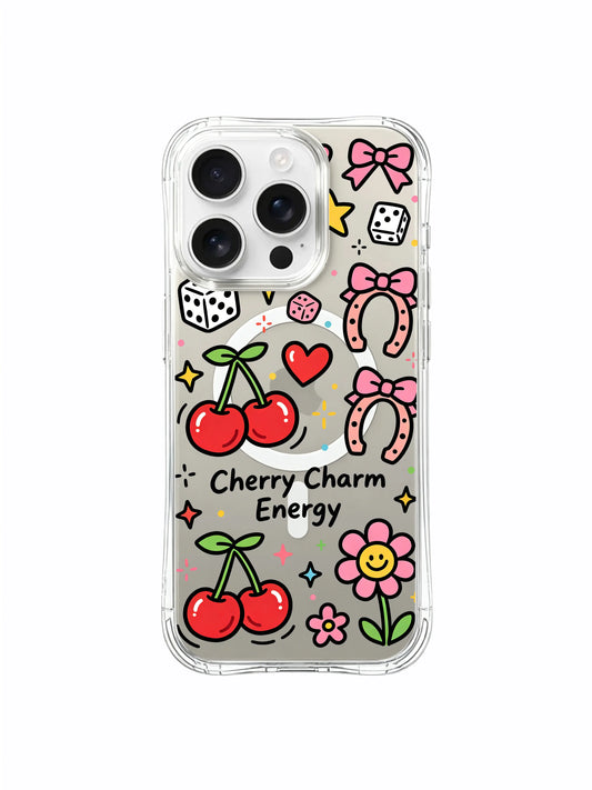 Cute iPhone 16 Pro Max Case with cherry flower art