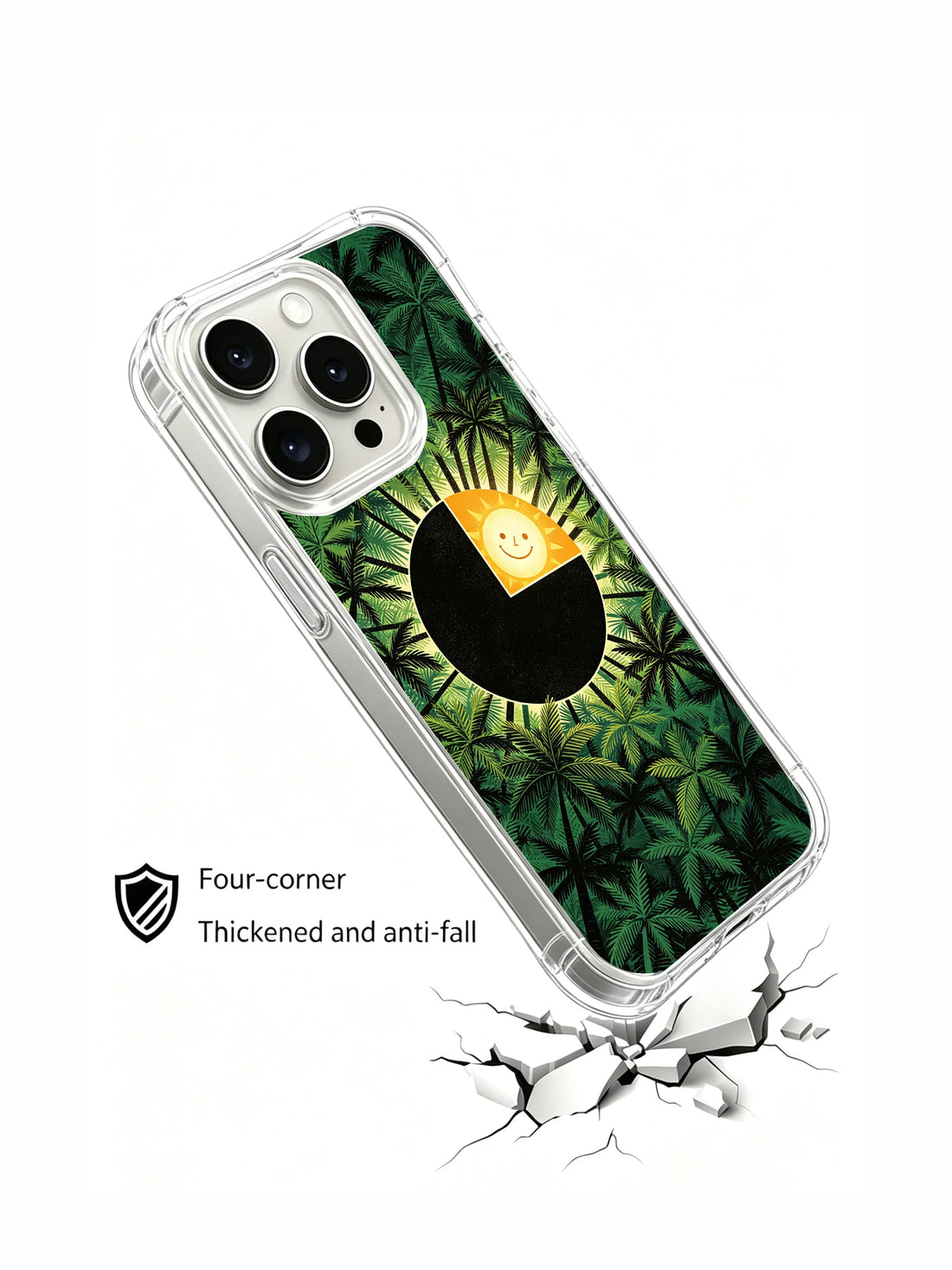Circular sunset iPhone 15 Pro Max Case with earth tone landscape art