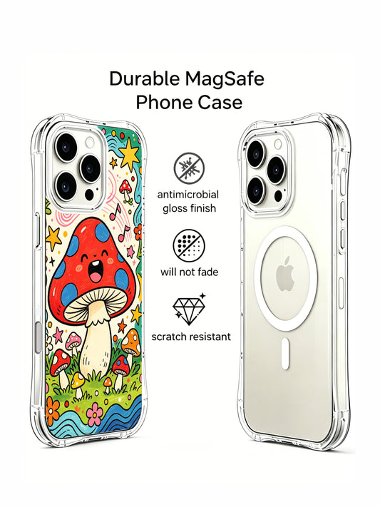 Fly agaric iPhone 16 Pro Max Case with musical staff mushroom artwork