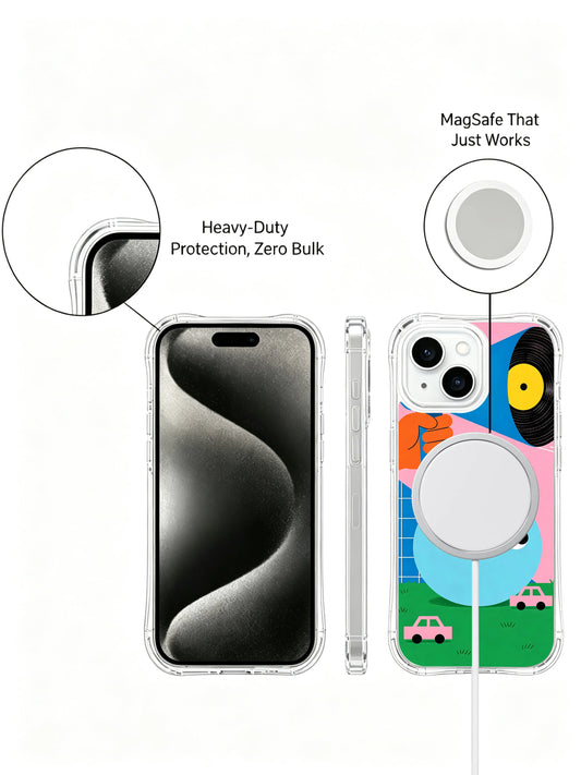 Unique iPhone 15 Plus Case gift with color totem pop art and expressive illustration