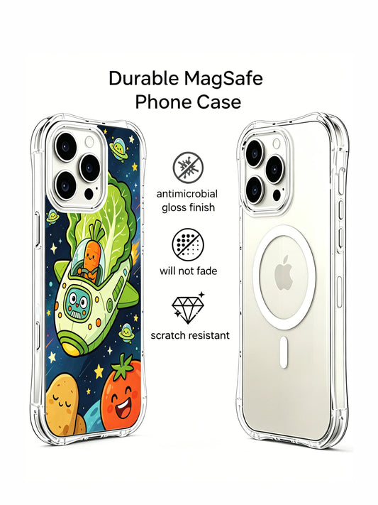 Cosmic veggie iPhone 16 Pro Case with playful space adventure artwork