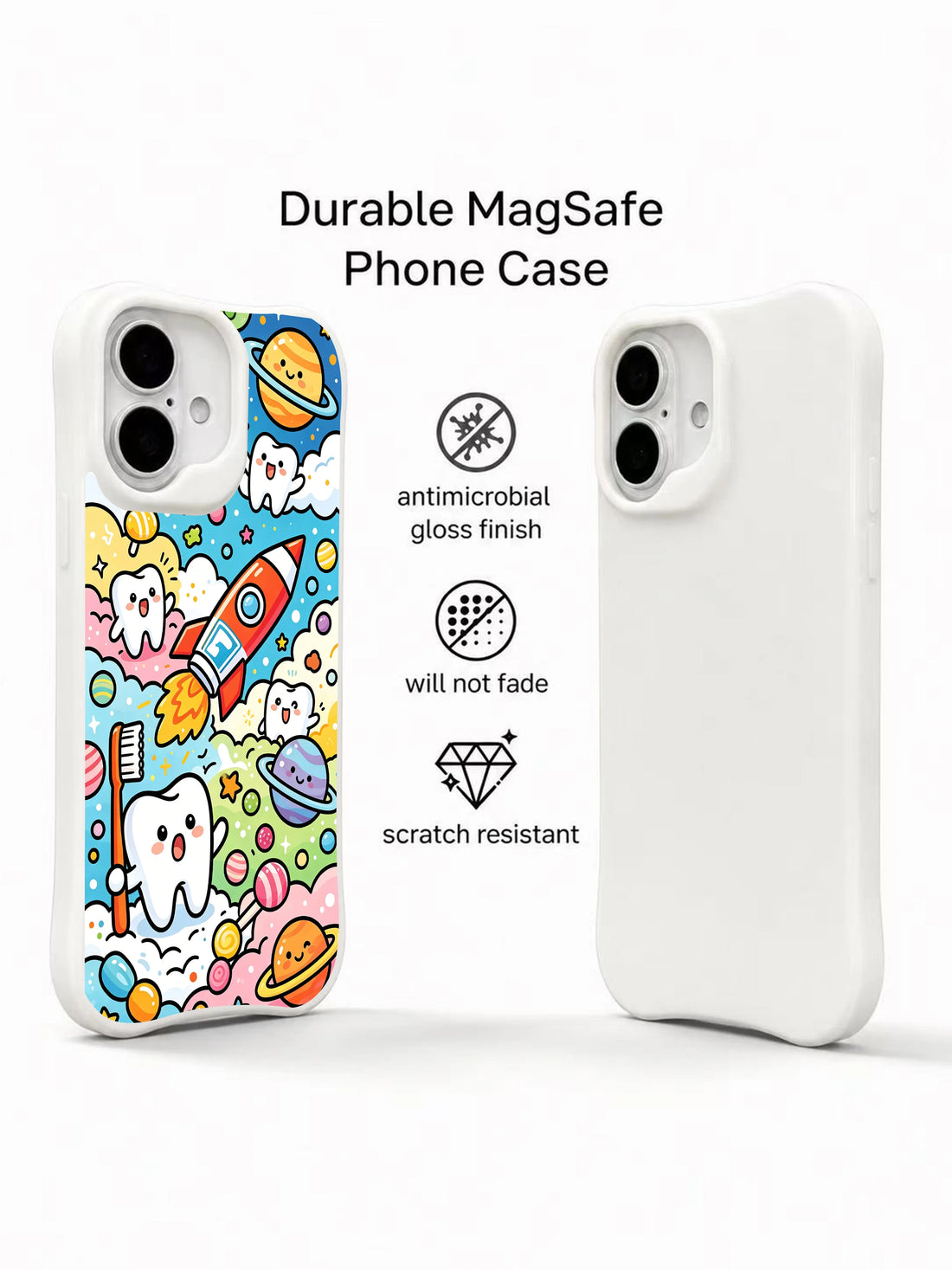 Cute creature iPhone 16 Plus Case with dessert character illustration
