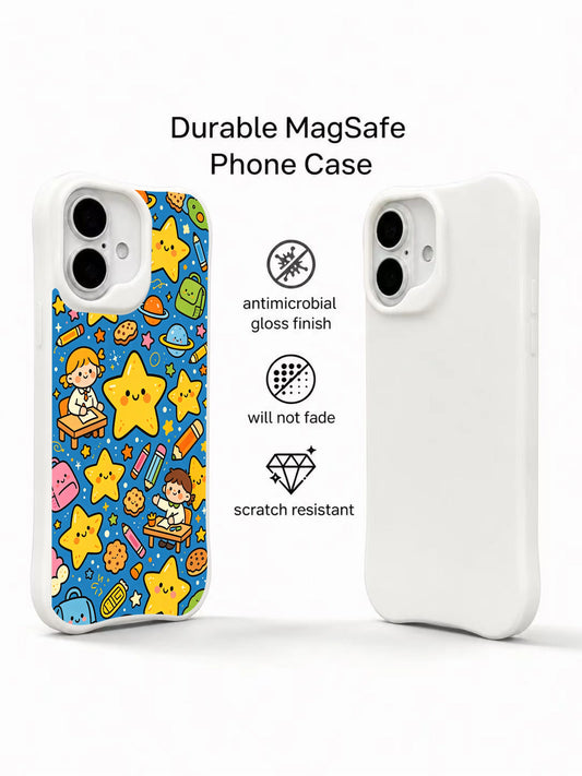 Cute star character iPhone 16 Plus Case with whimsical space art