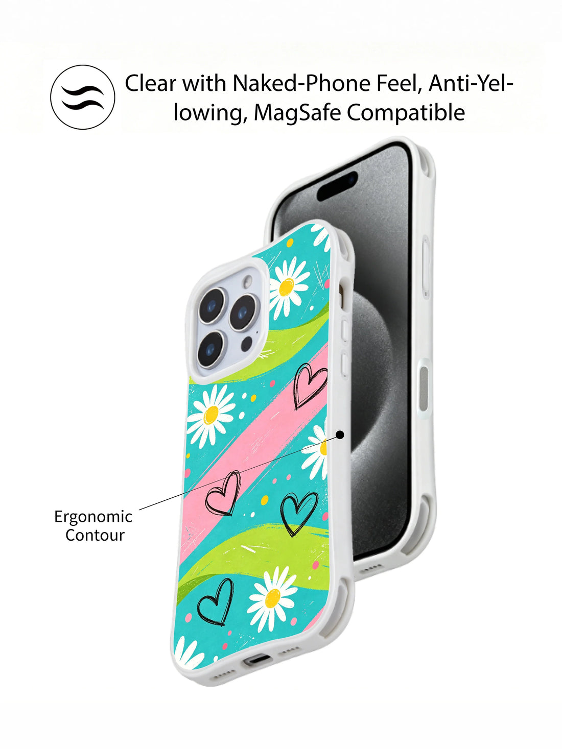 Wavy flower frame gift iPhone 16 Pro Case by PhoneCasing