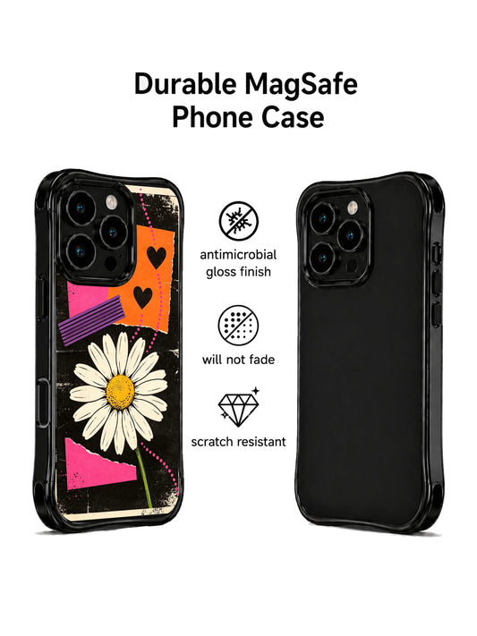 Street poster floral iPhone 16 Pro Case with wavy black frame