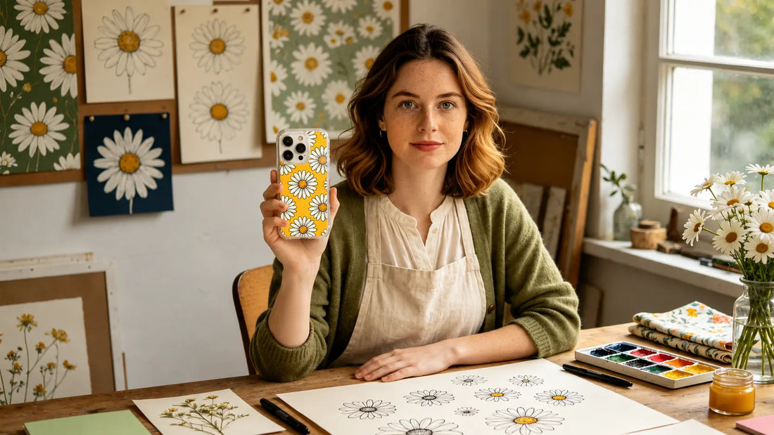 Daisy Vale iPhone 16 Pro Max casing with original floral artwork for best spring summer style, blog cover image