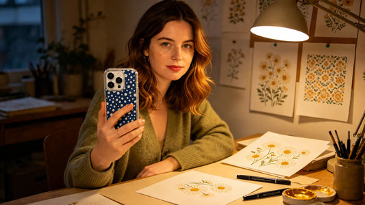 Daisy Vale iPhone 16 Pro Max casing with original floral artwork for green daisy cottagecore calm, blog cover image