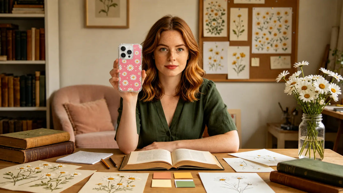Daisy Vale iPhone 16 Pro Max casing with original floral artwork for retro daisy collection everyday joy, blog cover image