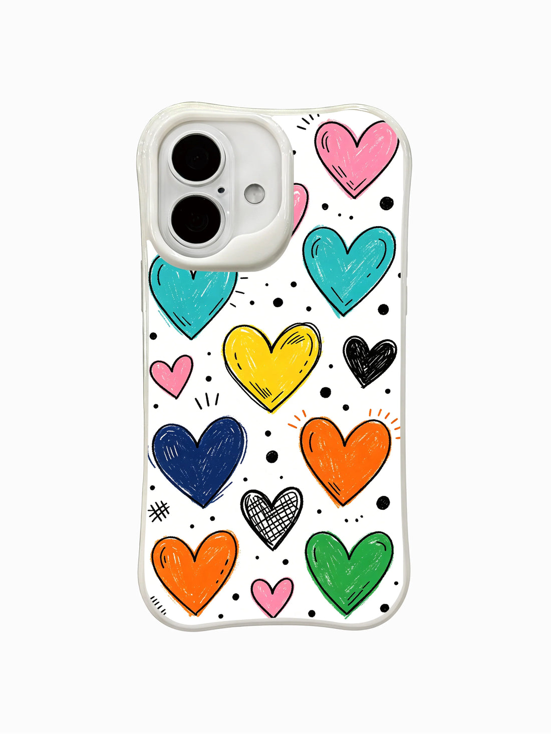 iPhone 16 Plus Cases cover image for Cute iPhone 16 Plus Case Ideas for Weekend Markets: Colorful Heart Exercise Book