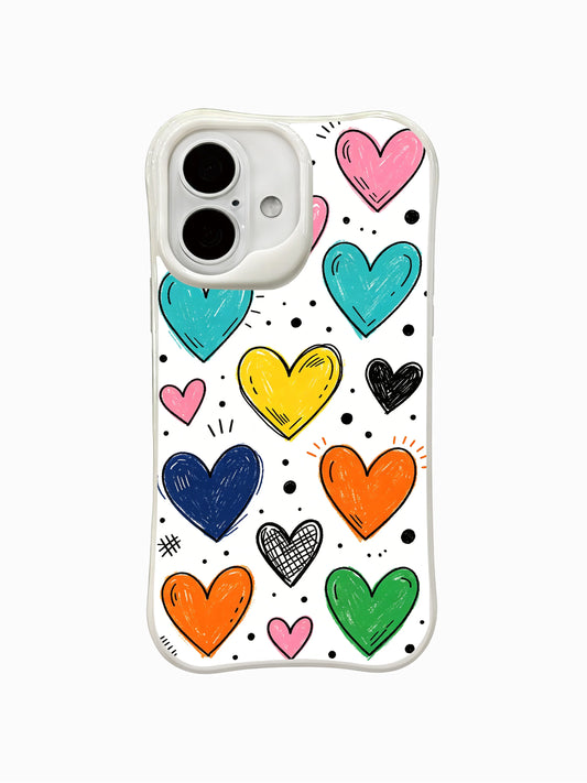 Cute iPhone 16 Plus Case With Hearts Details by PhoneCasing