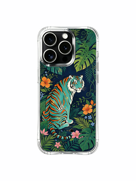 Clear iPhone 13 Pro Case - Dreamy Midnight Blue Jungle White PhoneCasing for iPhone 13 Pro case