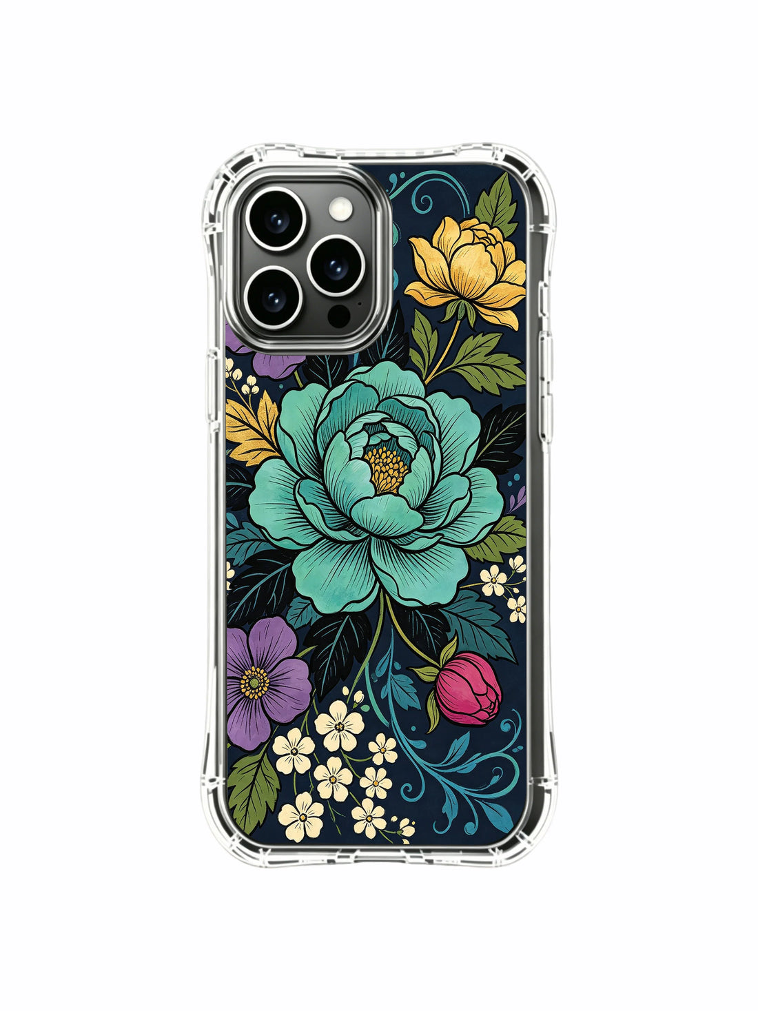 Peony iPhone 13 Pro Max Case With Jade Floral Art by PhoneCasing